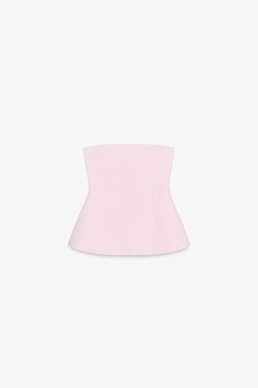 INTERLOCK BANDEAU TOP - Pink by Zara