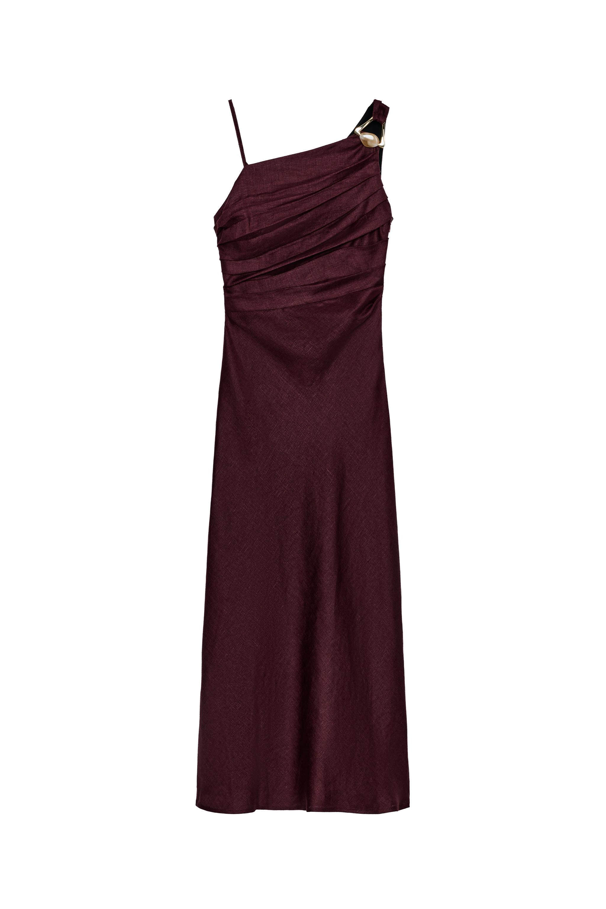 zara asymmetric linen dress Zara asymmetric linen