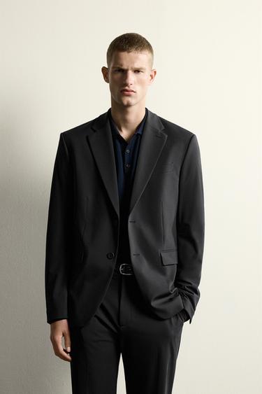 COMFORT SLIM FIT SUIT BLAZER - Black by Zara
