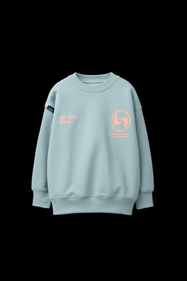 SWEATSHIRT MIT PRINT - Seegrün von Zara - Bild 0
