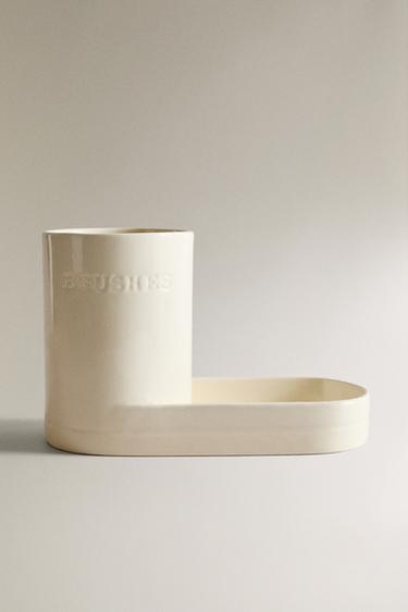 CERAMIC UTENSIL HOLDER - Cream by Zara - Image 0