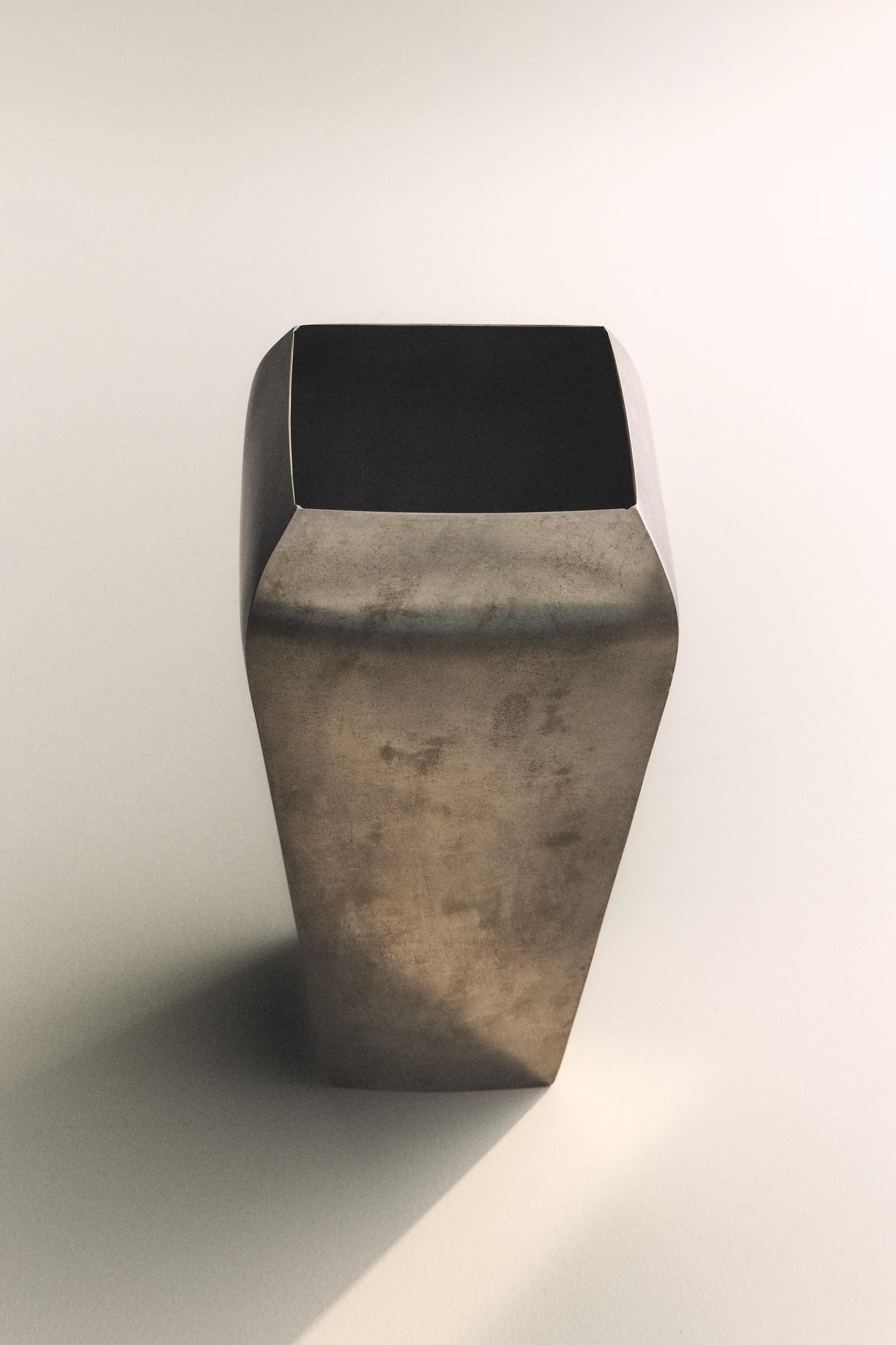 AGED METAL VASE