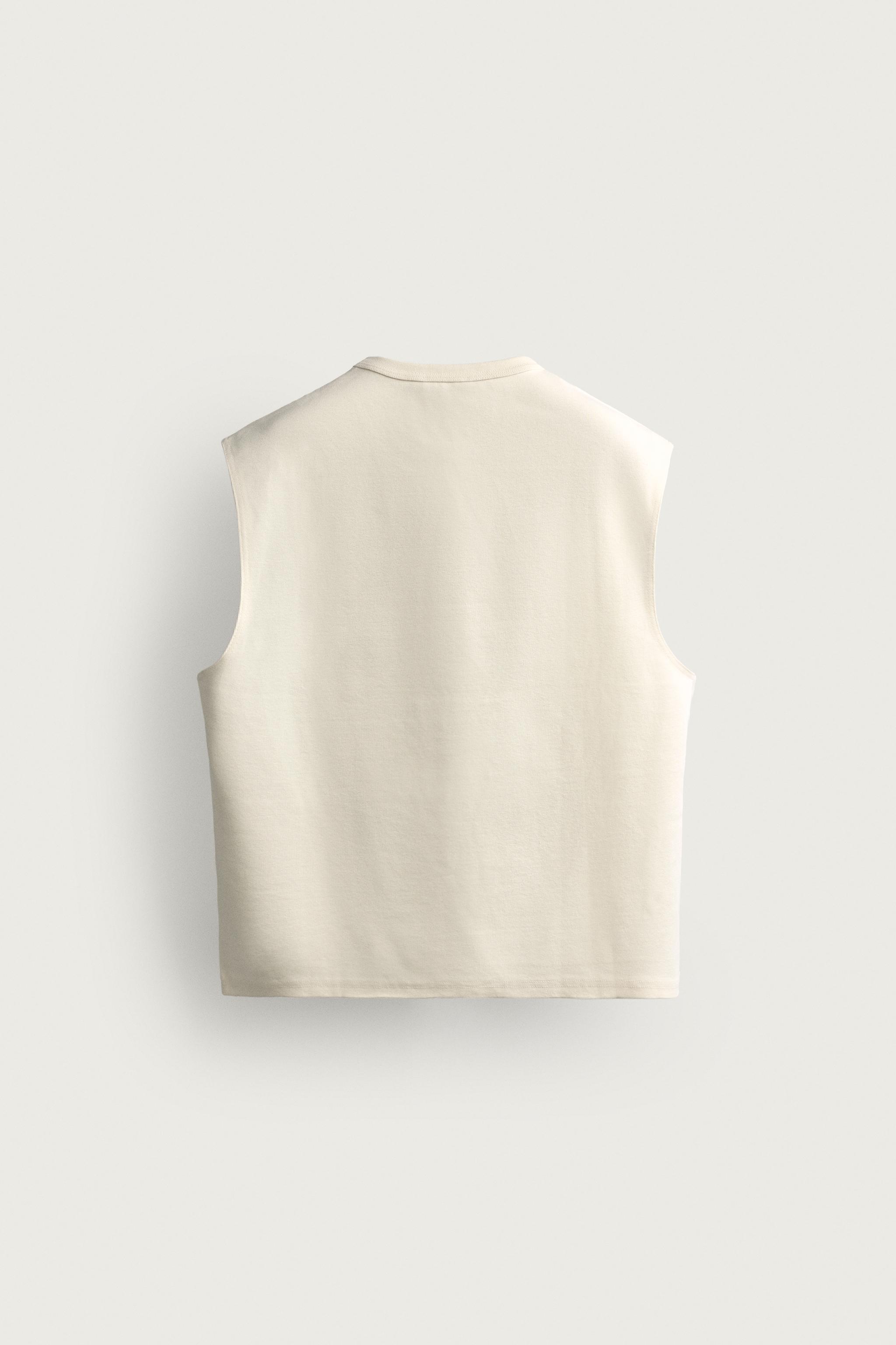 COMPACT RIBBED TANK TOP — Ecru