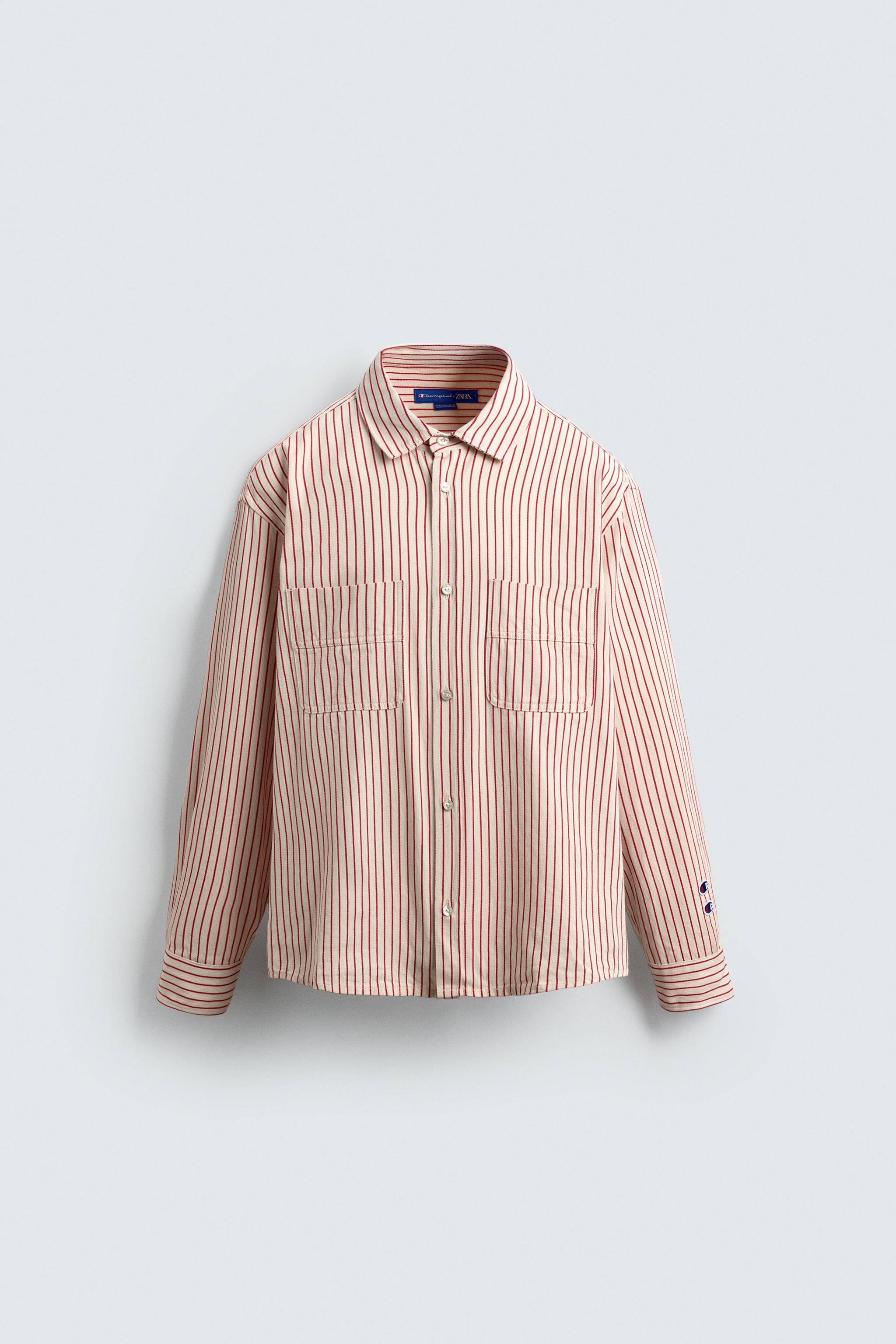 STRIPED SHIRT CHAMPION ® X ZARA - White / Red | ZARA United