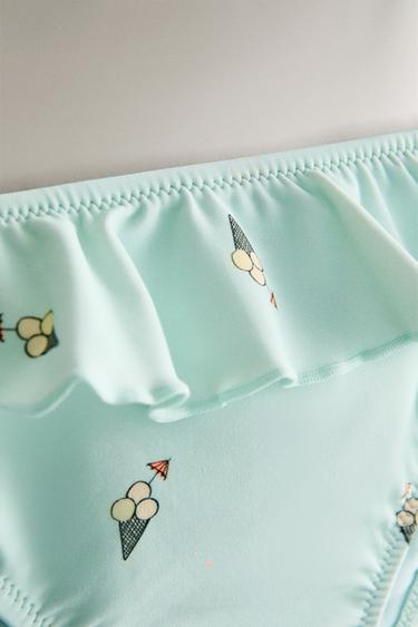 CHILDREN'S ICE CREAM RUFFLED BEACH BIKINI BOTTOMS - Light blue by Zara - Image 3