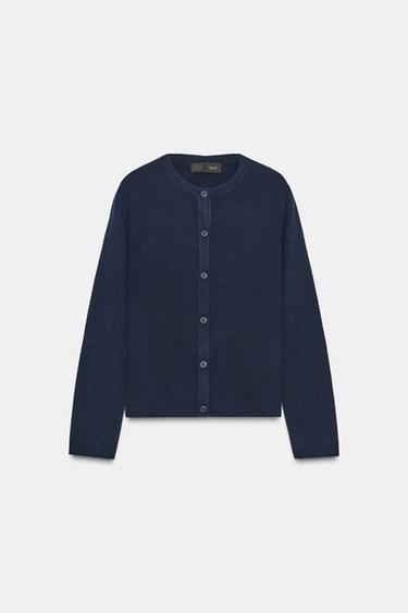 BASIS TRICOT VEST MET KNOPEN - Marineblauw van Zara
