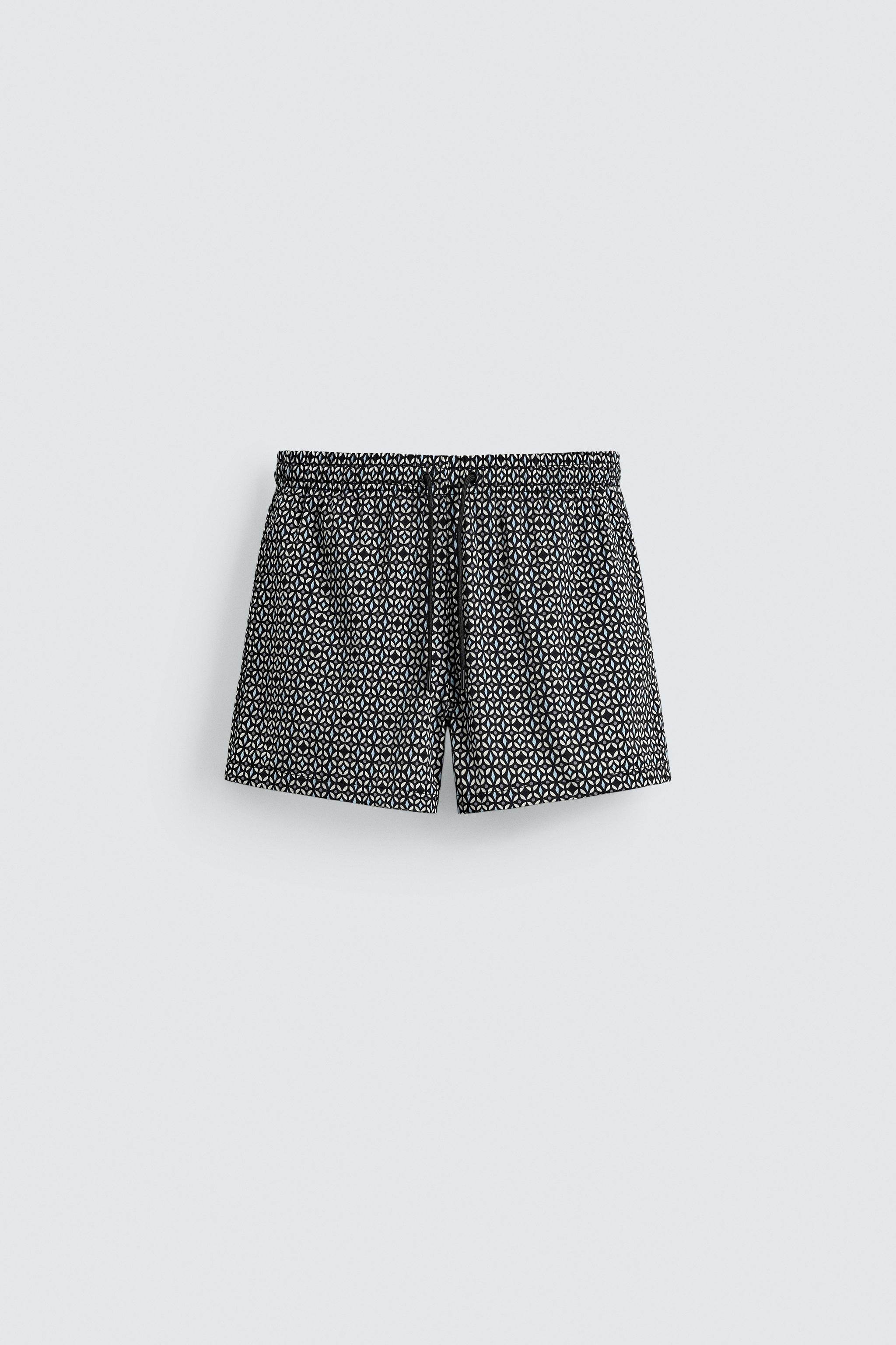GEOMETRIC PRINT SHORT SWIMSUIT