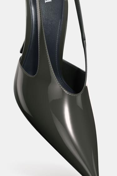 FAUX PATENT SLINGBACK SHOES - Grey by Zara - Image 5