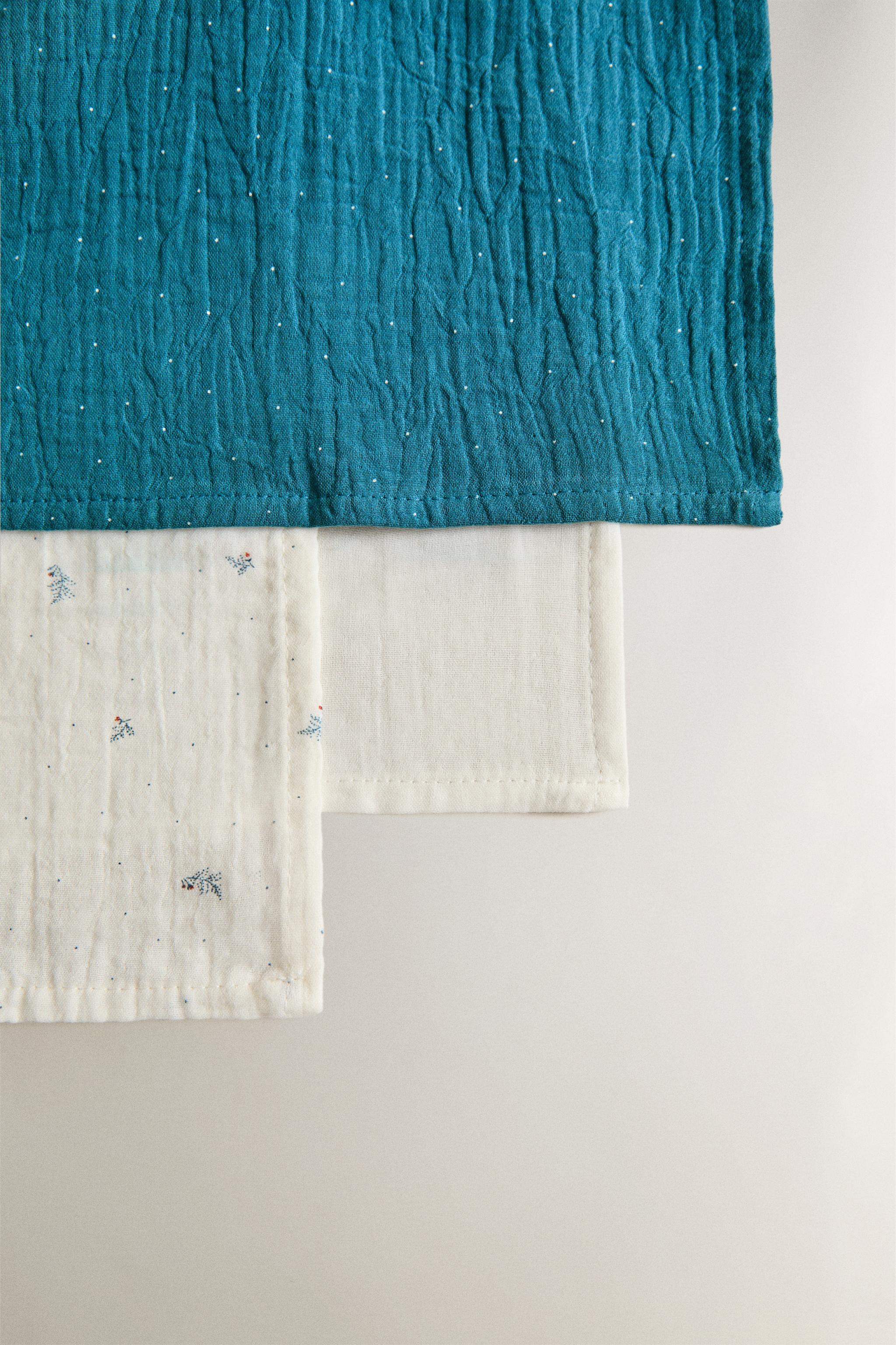 Zara BABY FLORAL MUSLIN CLOTHS (PACK OF 3) — фото 3
