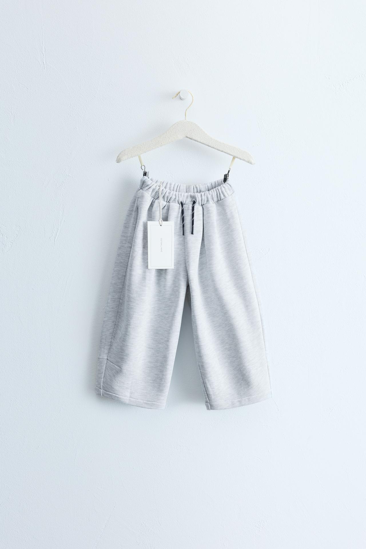 ZARA TIMELESS DRAWSTRING PLUSH PANTS — Gray marl