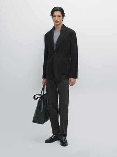Pantalon slim fit imitation jean - Bleu marine de Zara - Image 0