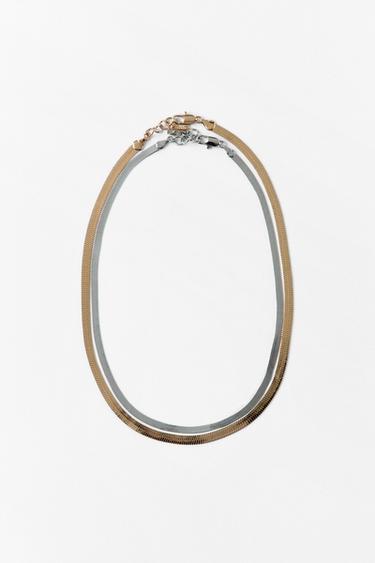 DOUBLE CHAIN NECKLACE - Gold / Silver by Zara