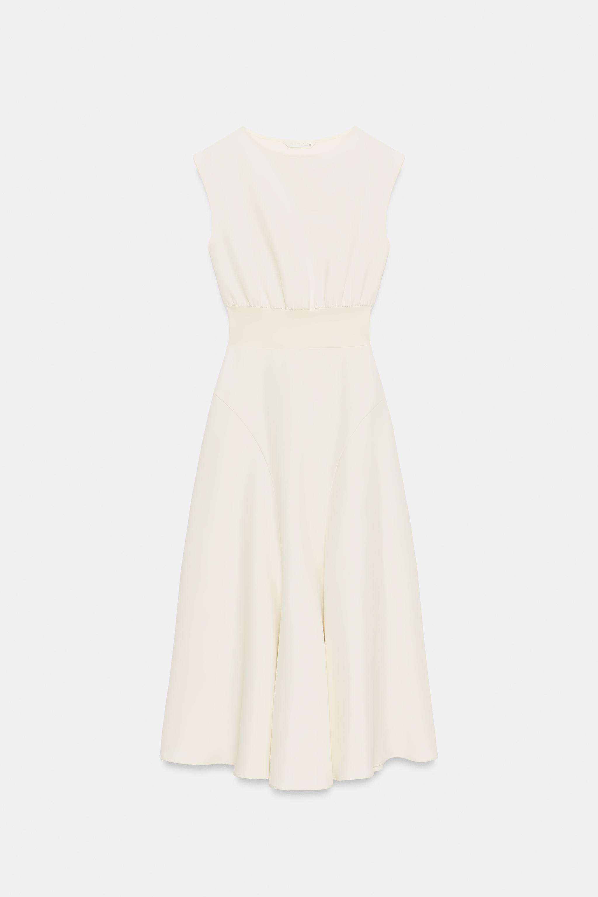 Женские платья Zara CREPE MIDI DRESS — фото 7
