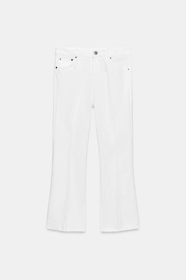 JEAN ZW COLLECTION CROPPED FLARE TAILLE MOYENNE - Blanc de Zara - Image 4