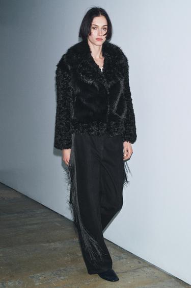 БРЮКИ С БАХРОМОЙ ZW COLLECTION LIMITED EDITION — ЧЕРНЫЙ от Zara