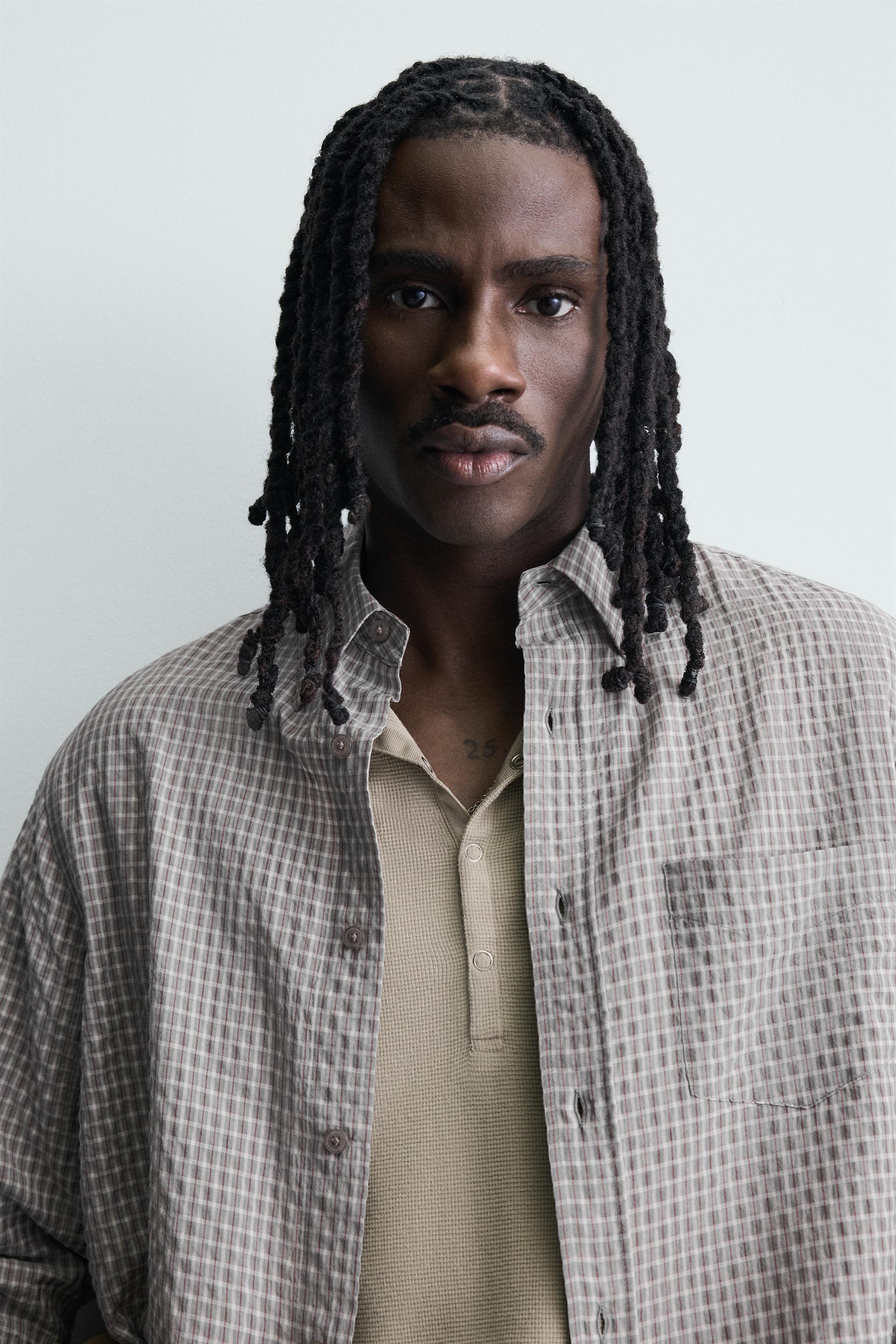 TEXTURED PLAID SHIRT