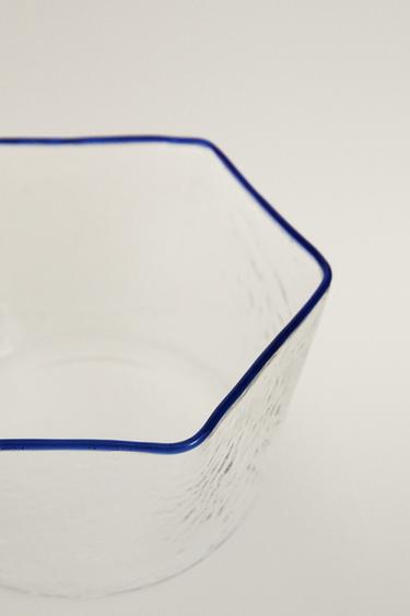 HEXAGONAL BOROSILICATE GLASS BOWL — Blue 2