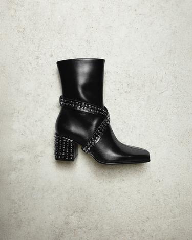 BOTÍN TACÓN PIEL TACHAS LUDOVIC DE SAINT SERNIN x ZARA - Negro de Zara