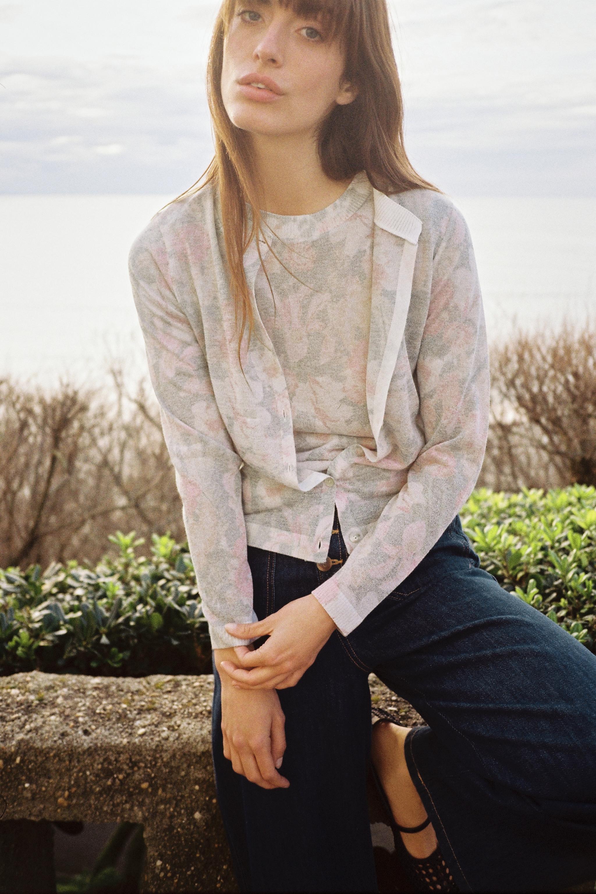 ZARA 花柄ニットジャケット 1822/019 花柄ニットジャケット - マルチカラ― | ZARA Japan / 日本