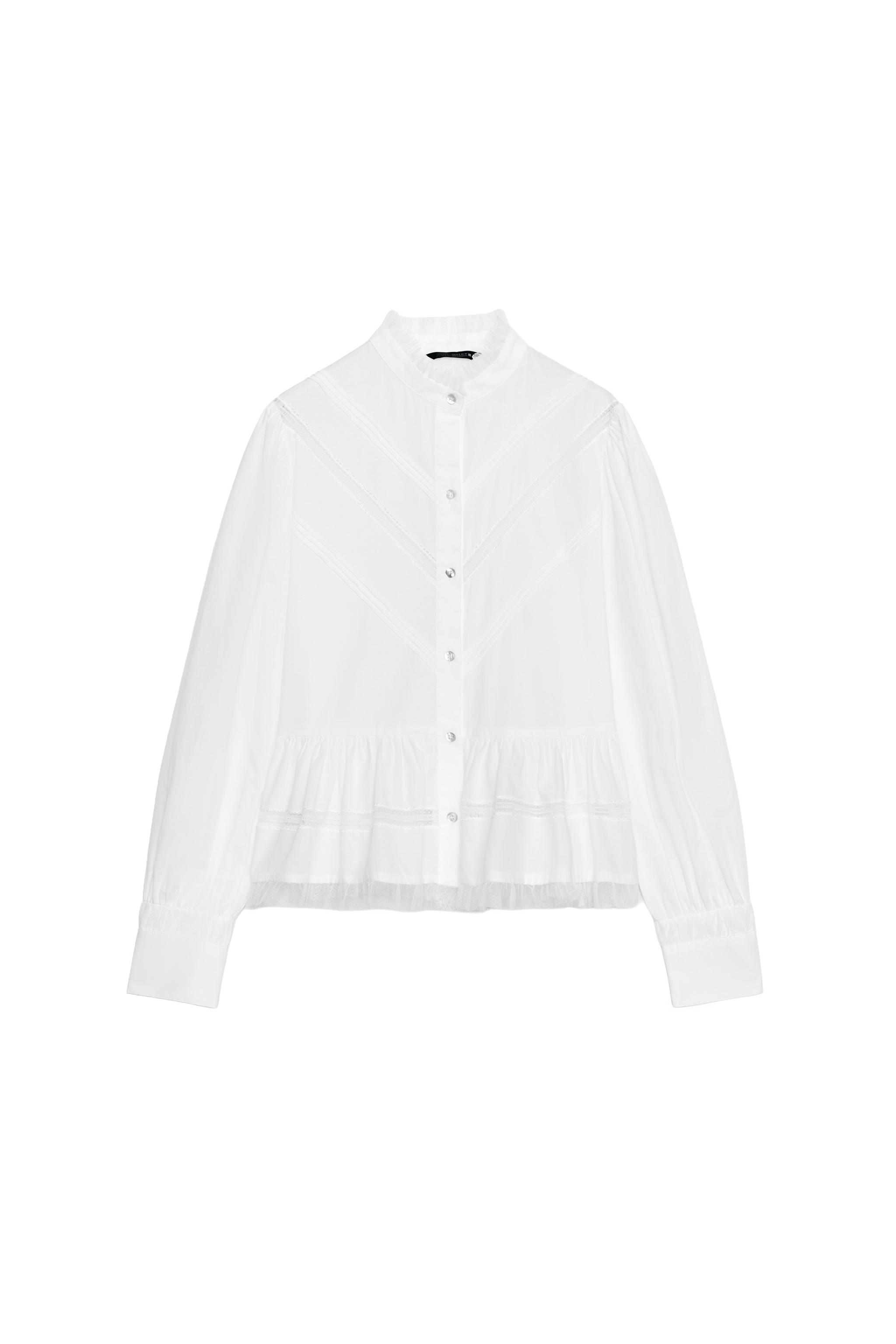 BLUSA ROMÁNTICA COMBINADA TUL