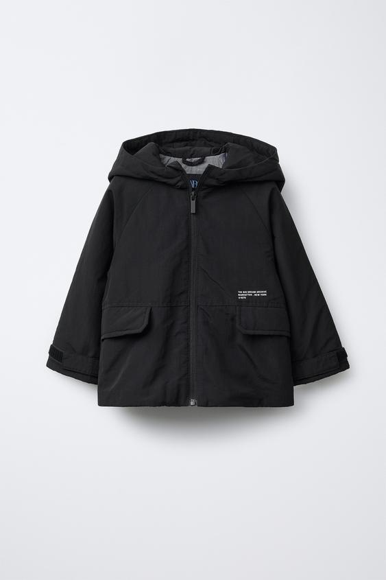 フード付きキルティングパーカ - ブラック | ZARA Japan / 日本