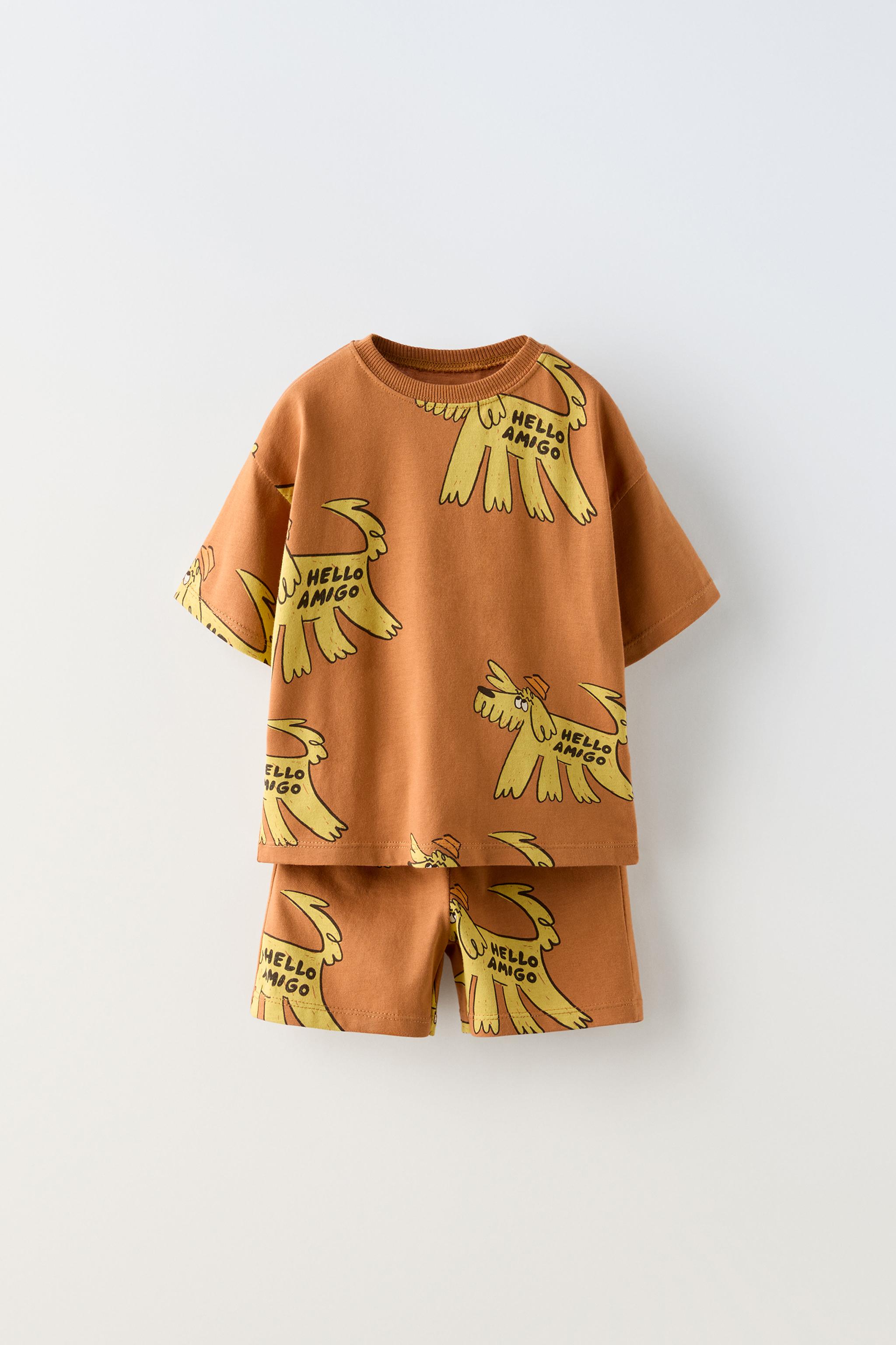 Zara Baby Boy Tee Shirt Biker online Shorts 4 Piece Bundle Tiger Fox Elephant 9-12 M