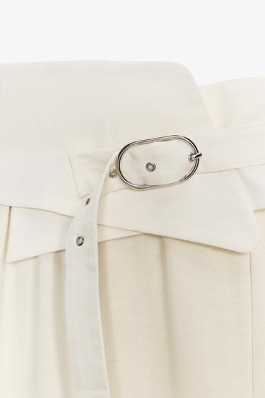 BELTED TROUSERS - Ecru by Zara - Image 6
