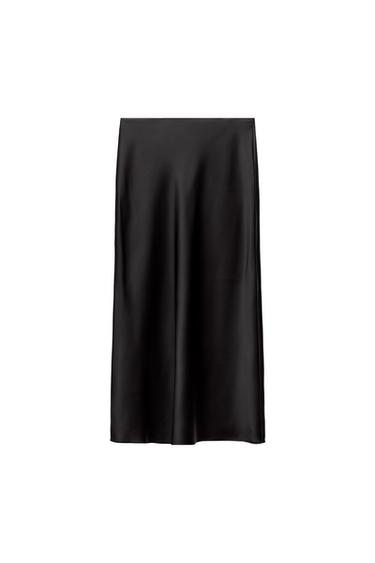 SATIN MIDI SKIRT