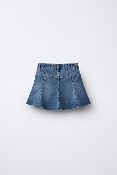 FRAYED DENIM SKIRT - Mid-blue by Zara - Image 1