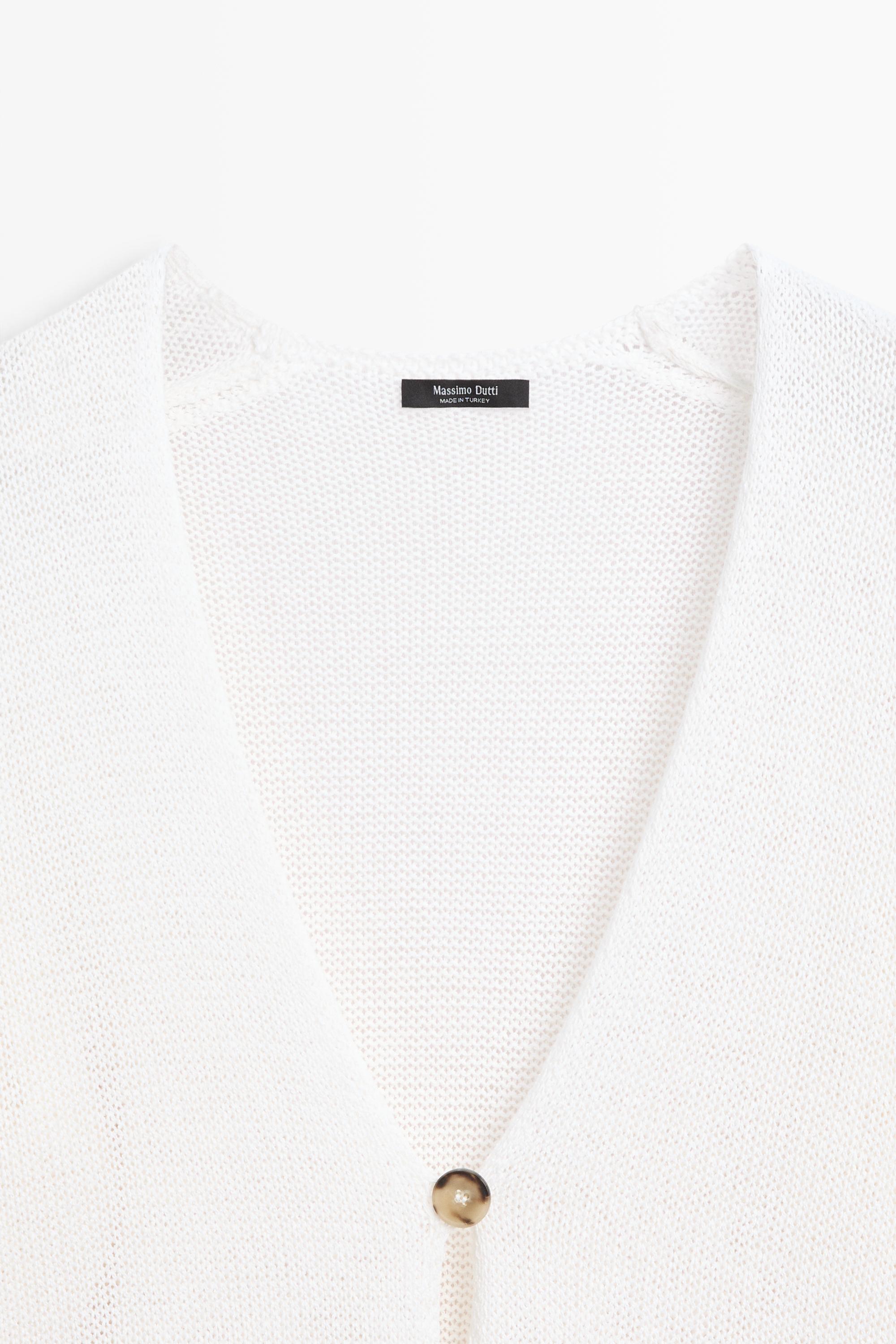 Cardigan long en maille à col V