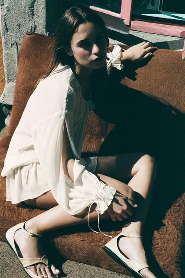 SEMI-SHEER FLOWING TOP - Oyster-white by Zara - Image 1
