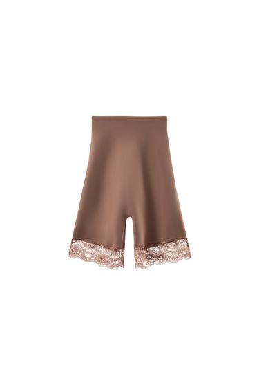 SHORTS MEZCLA POLIAMIDA ENCAJE - rosa claro de Zara