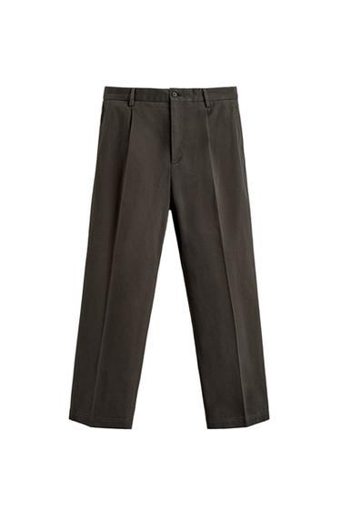 PANTALÓN TRAJE EFECTO LAVADO - Gris topo de Zara