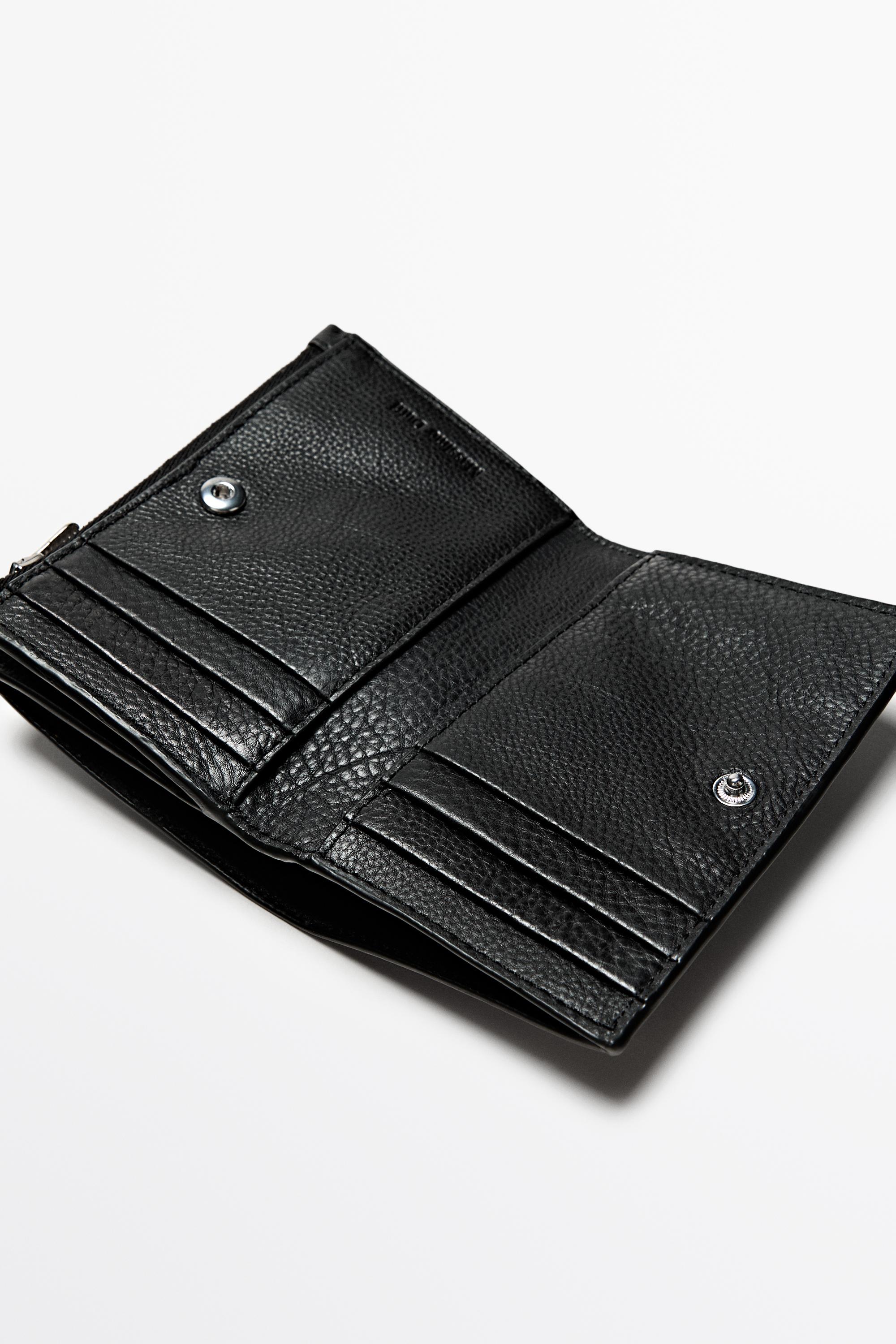 Nappa leather wallet - Black | ZARA United States