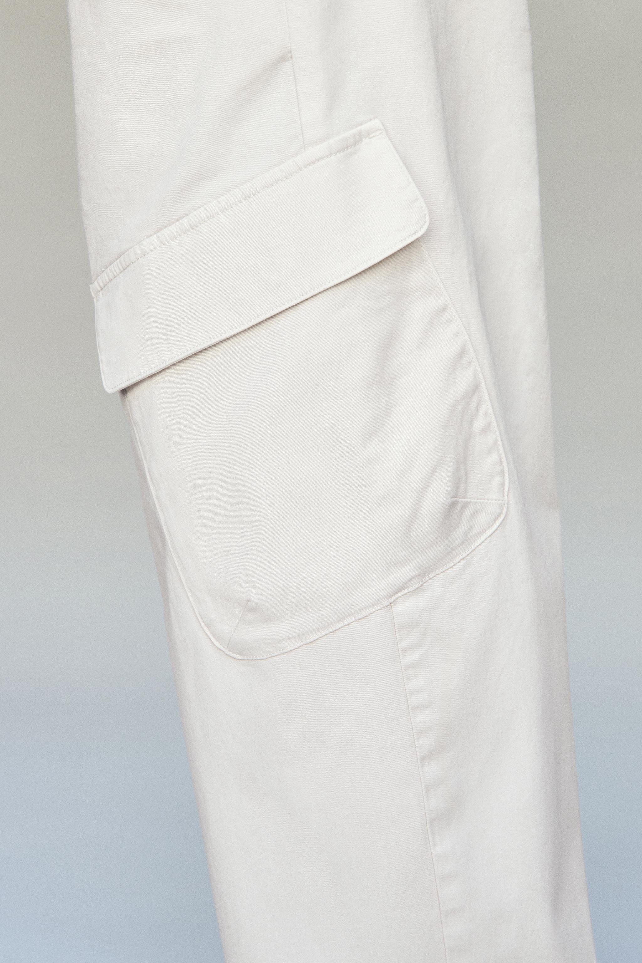 CARGO TROUSERS — Mid-ecru
