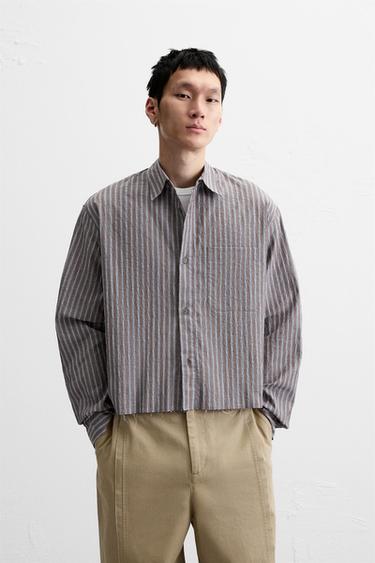 CAMISA CROPPED FIT RAYAS - rayas de Zara