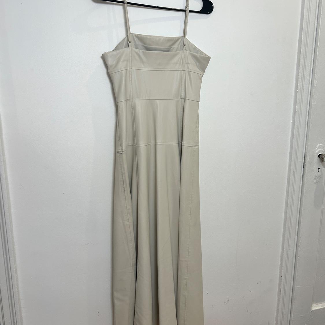 Straight neck midi dress with spaghetti straps. Hidden in-seam zipper closure. - Image 8