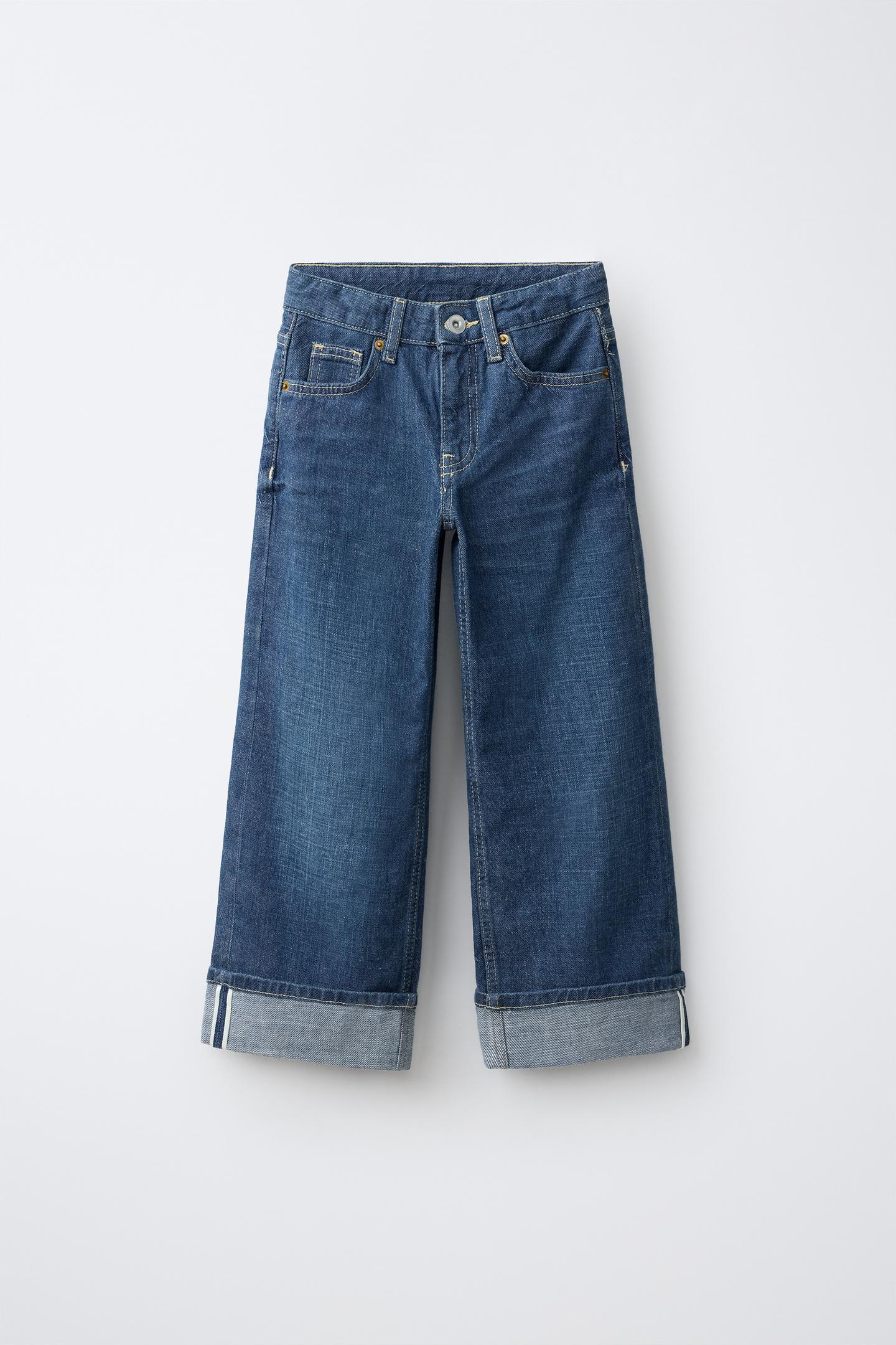 Детские джинсы Zara Capped Hem Loose Fit, цвет: Синий — фото 2