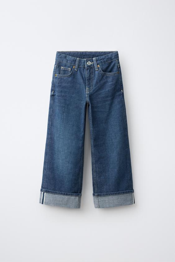 JEANS LOOSE FIT BAJO VUELTA - Azul de Zara - Imagen 0