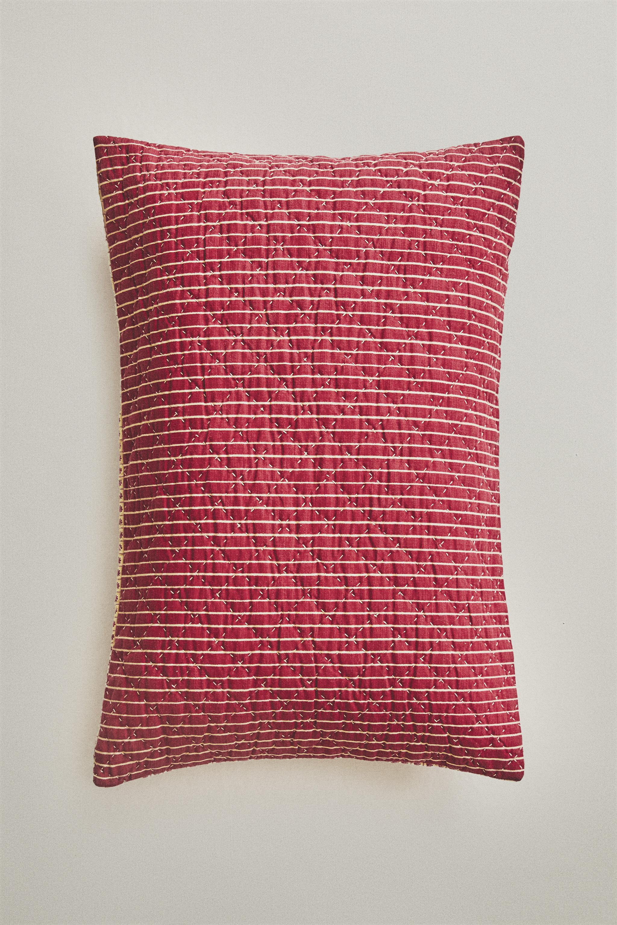 FLORAL AND STRIPED THROW PILLOW COVER | KATHARINE POLE