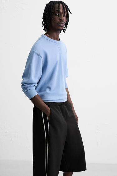 TECHNICAL STRIPE BERMUDA SHORTS - Black by Zara - Image 4