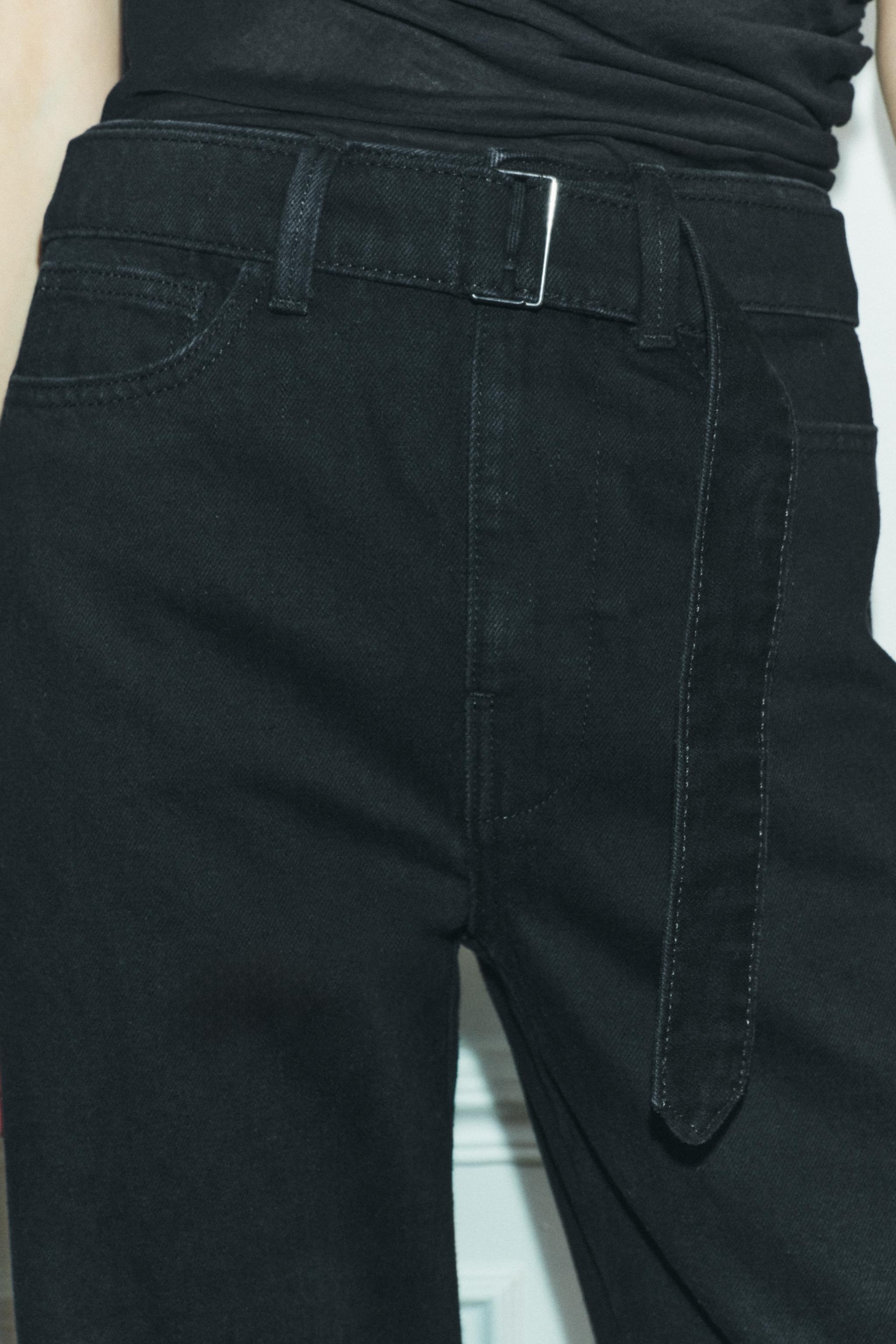 STRAIGHT CUT MID RISE JEANS ZW COLLECTION - Black | ZARA