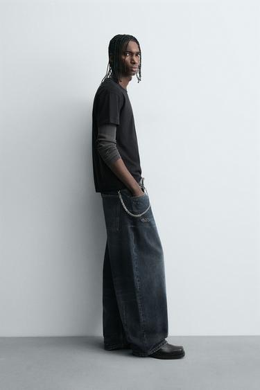 WASHED BALLOON FIT JEANS - Blue / Grey by Zara - Image 3