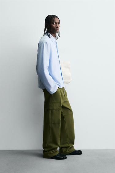 GRAPHIC STRIPED SHIRT - Light blue by Zara - Image 3