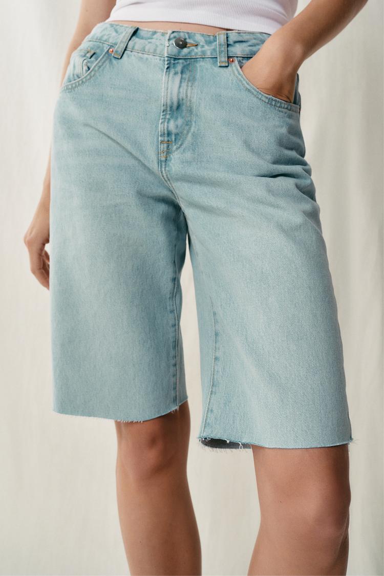 Pantalones cortos tipo bermuda de denim de tiro medio Z1975 3