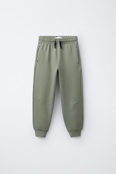 Zara SPORTY JOGGER PANTS - Khaki