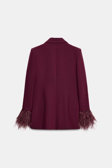 BLAZER PLUMES POIGNET - Noir de Zara - Image 7