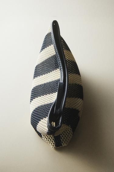 Zara STRIPED MAKEUP BAG - Two-tone