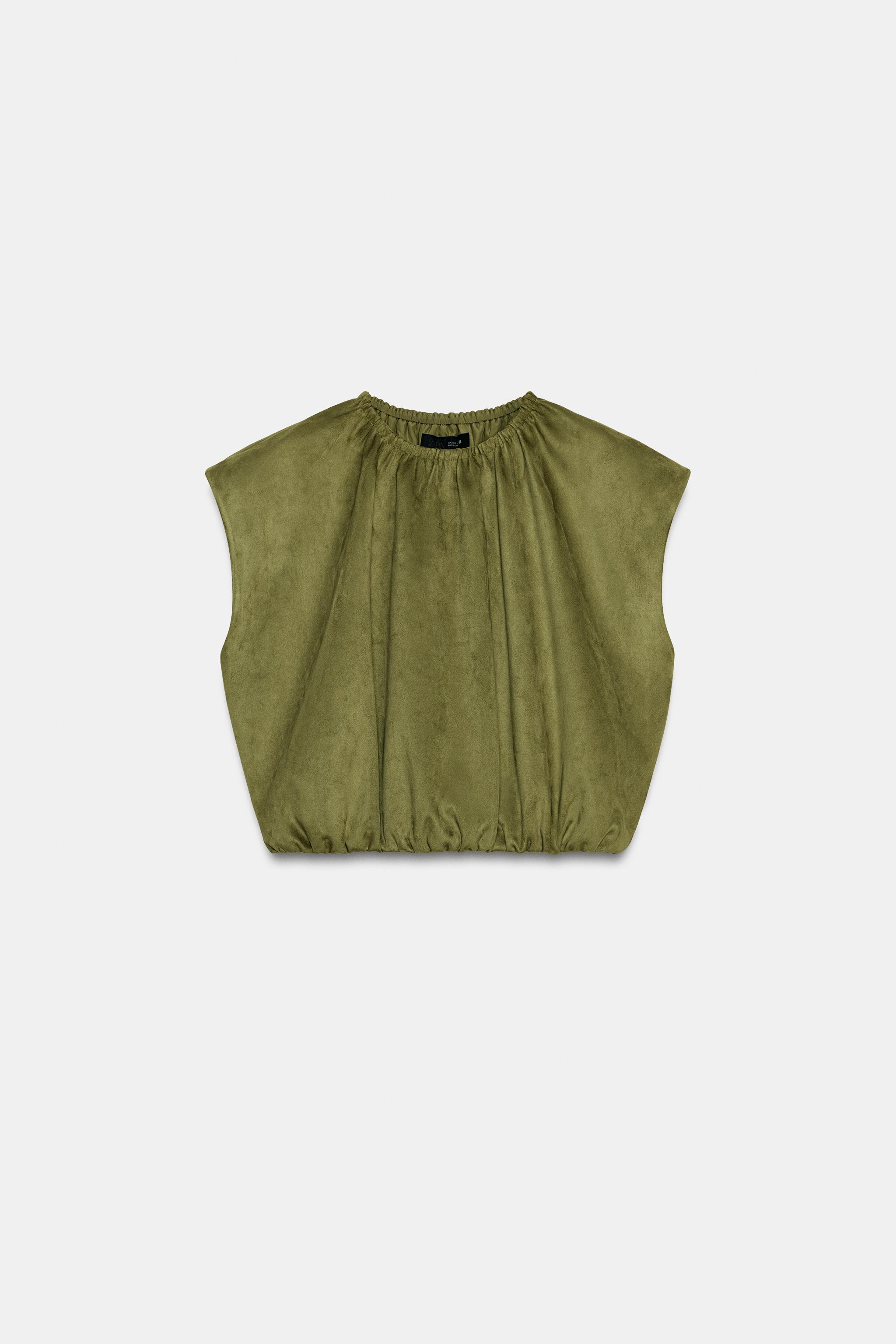 FAUX SUEDE BALLOON TOP