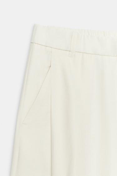FLOWING PLEATED TROUSERS - Ecru by Zara - Image 8